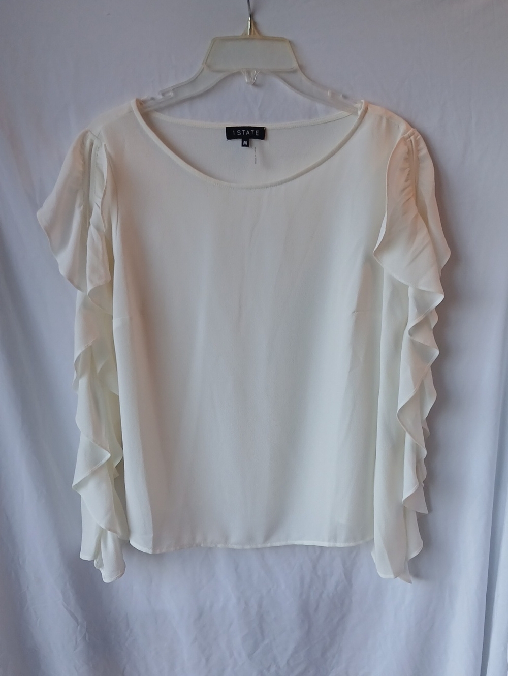 1. State Women's Cream Ruffle Sleeve Blouse Top